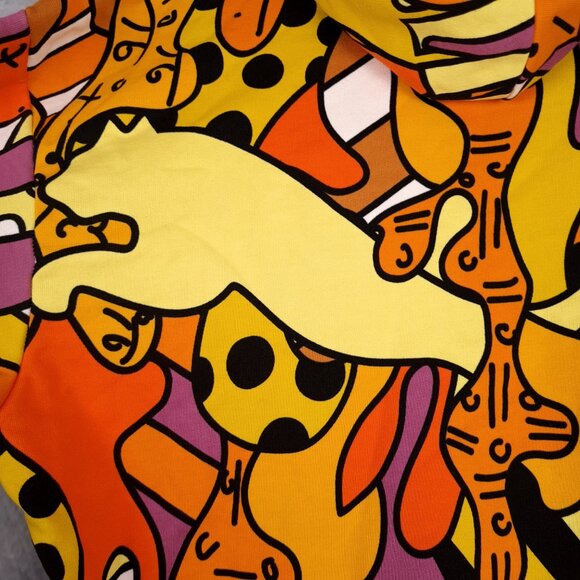 Puma BRITTO Hoodie Mens Large Yellow Orange AOP Graffiti Art Streatwear 90s insp - Picture 11 of 16